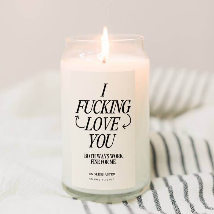 I Fucking Love You - 16 oz Soy Wax Glass Candle, Valentine's for wholesale by Endless Aster