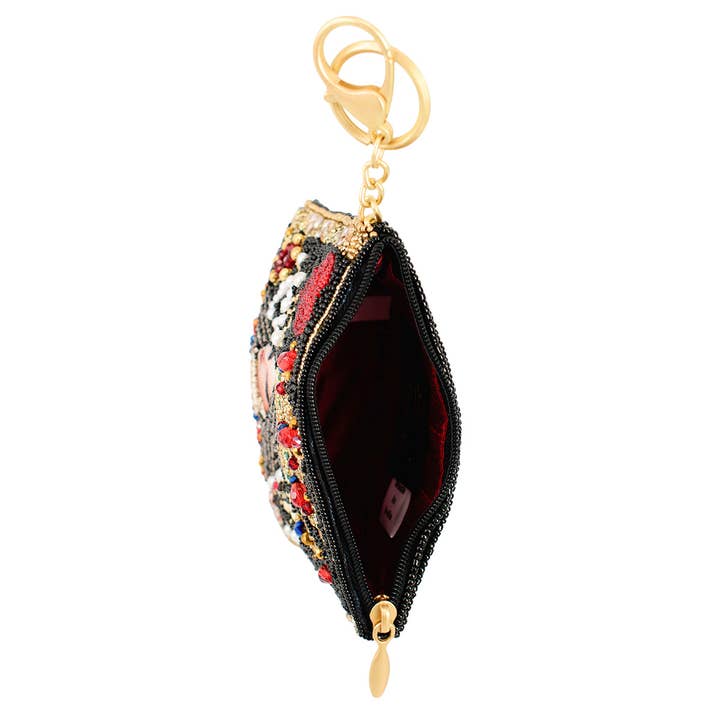 Mary Frances Accessories - Wholesale Coin Purse - Women's - The Queen Playing Card Beaded Coin Purse
