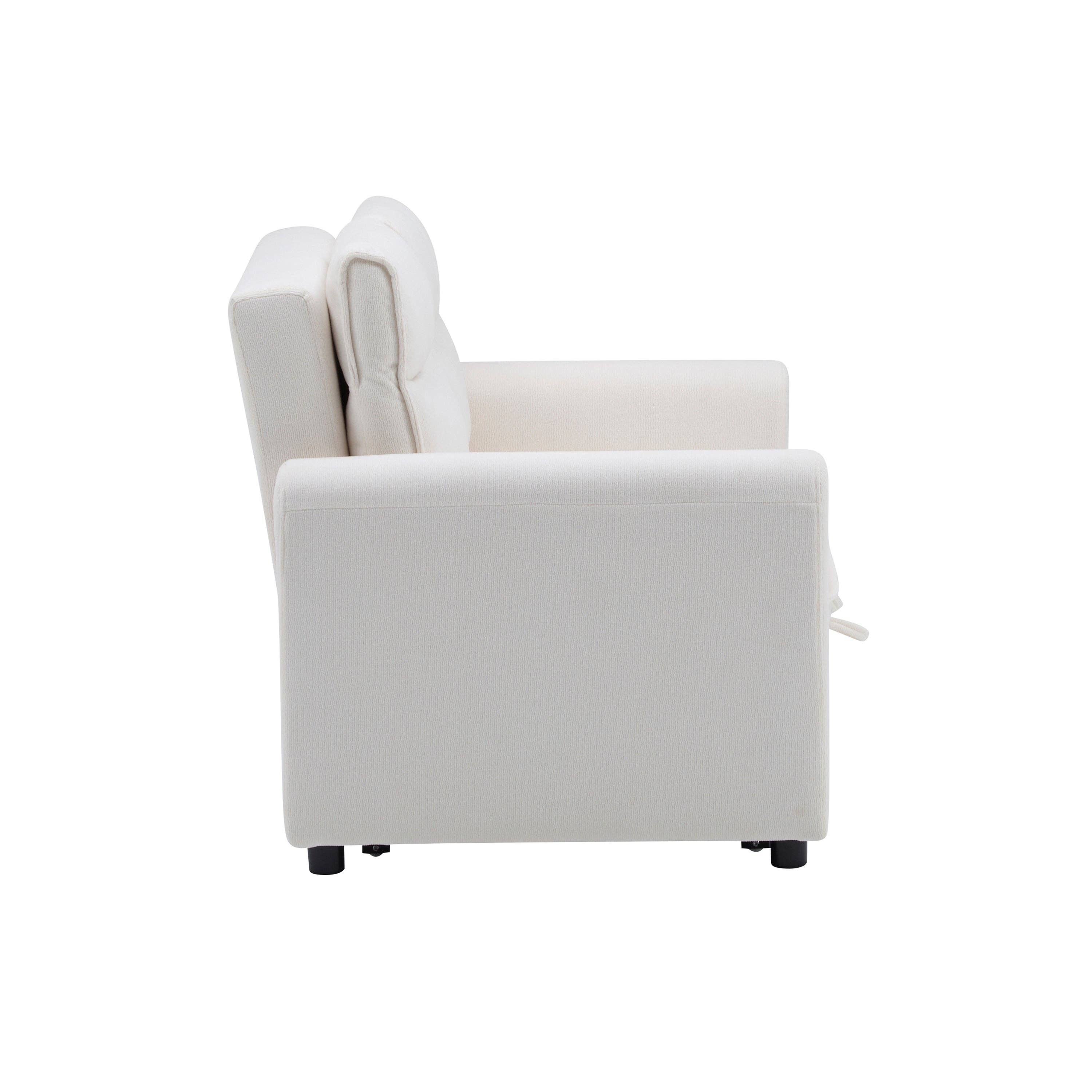 Urban Meuble - Wholesale Sofa - Light beige velvet 2-seater convertible sofa bed, 5-position backrest RIDGEGLEN31