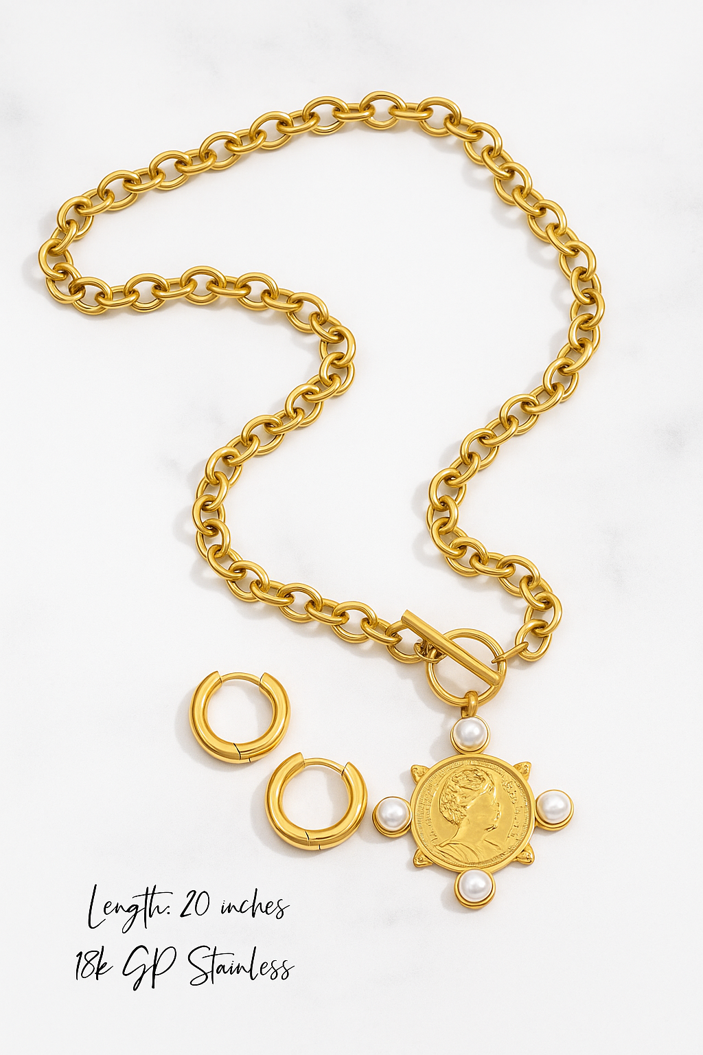 Deep South Originals Inc. - Wholesale Pendant/Charm Necklace - Coin & Pearl Medallion Necklace3