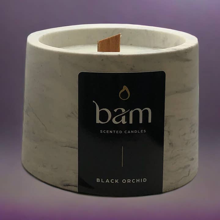 BAM - BLACK ORCHID scented candle - CONE Collection for wholesale by BAM