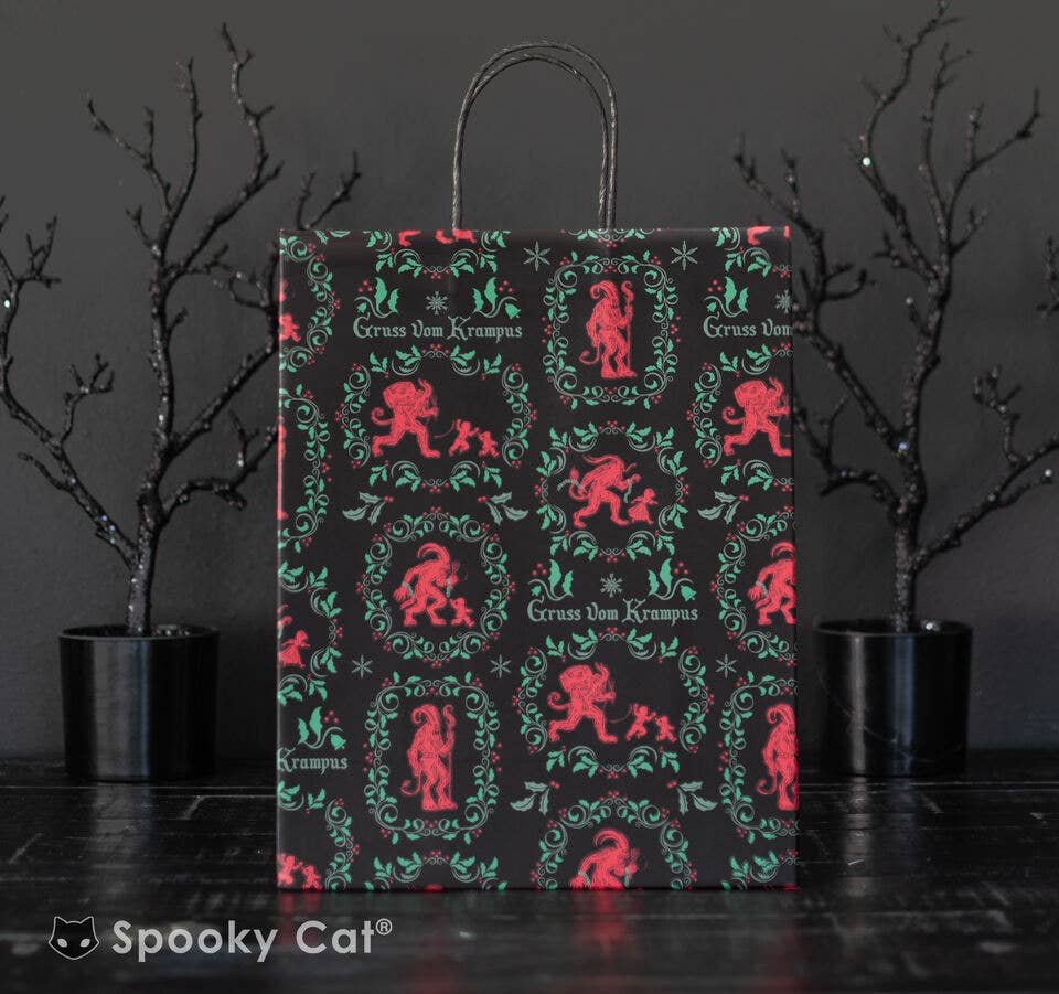 Spooky Cat Press - Vente Pochette cadeau - Sac vintage Krampus Creepmas2