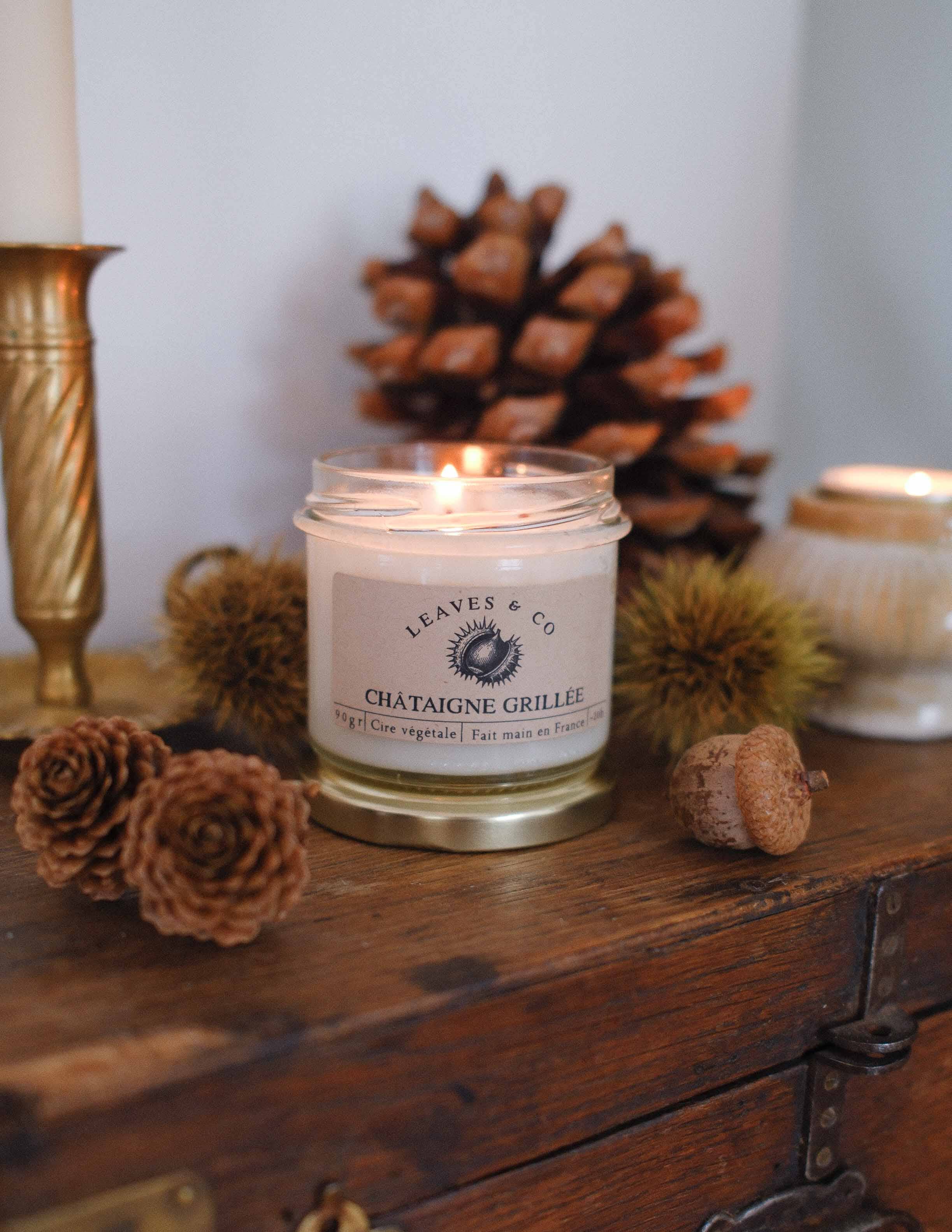 Leaves & Co - Wholesale Jar/Filled Candle - Handmade scented candle with vegetable wax - Roasted Chestnut