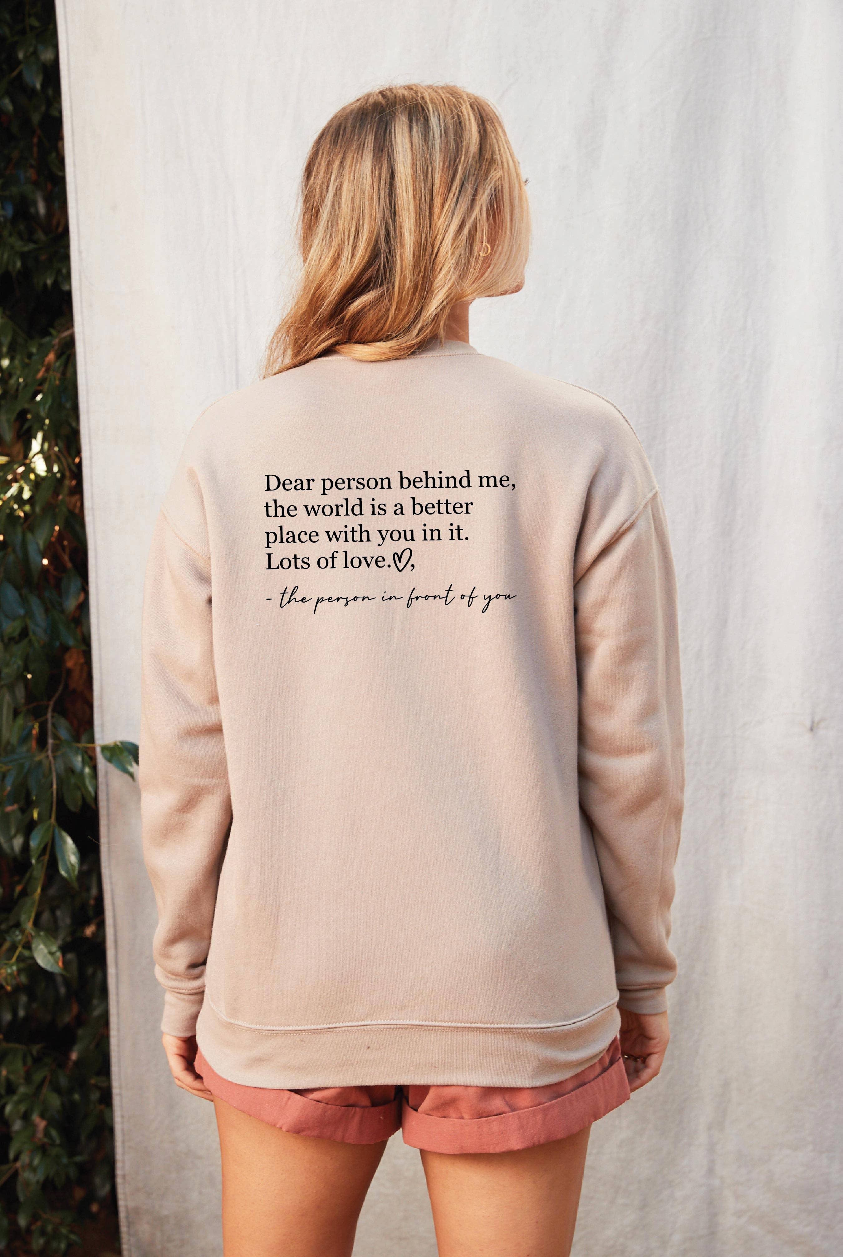 OAT COLLECTIVE - Wholesale Graphic Sweatshirt - Women's - DEAR PERSON BEHIND ME Graphic Sweatshirt1