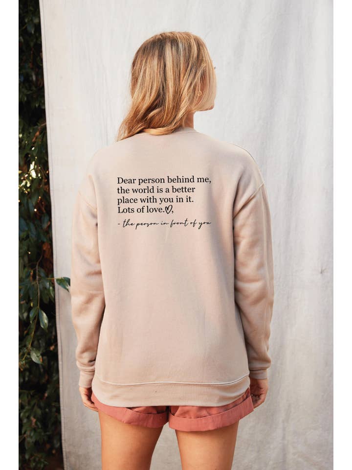 OAT COLLECTIVE - Wholesale Graphic Sweatshirt - Women's - DEAR PERSON BEHIND ME Graphic Sweatshirt1