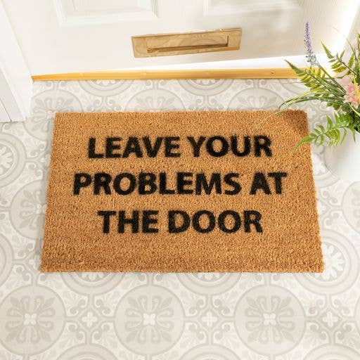 Laissez vos problèmes au paillasson pour la vente par Artsy Mats