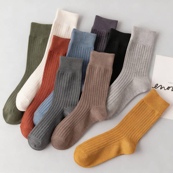 CWMS02976_WOMEN SOLID COTTON SLOUCH CREW SOCKS and other Purchase Wholesale curated socks. Free Returns & Net 60 Terms on Faire trending on Faire.