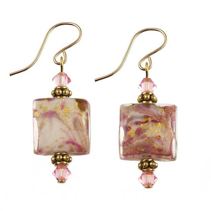 Boucle d'oreille carrée SE-30 Portofino rose pour la vente par Andrea Menghetti