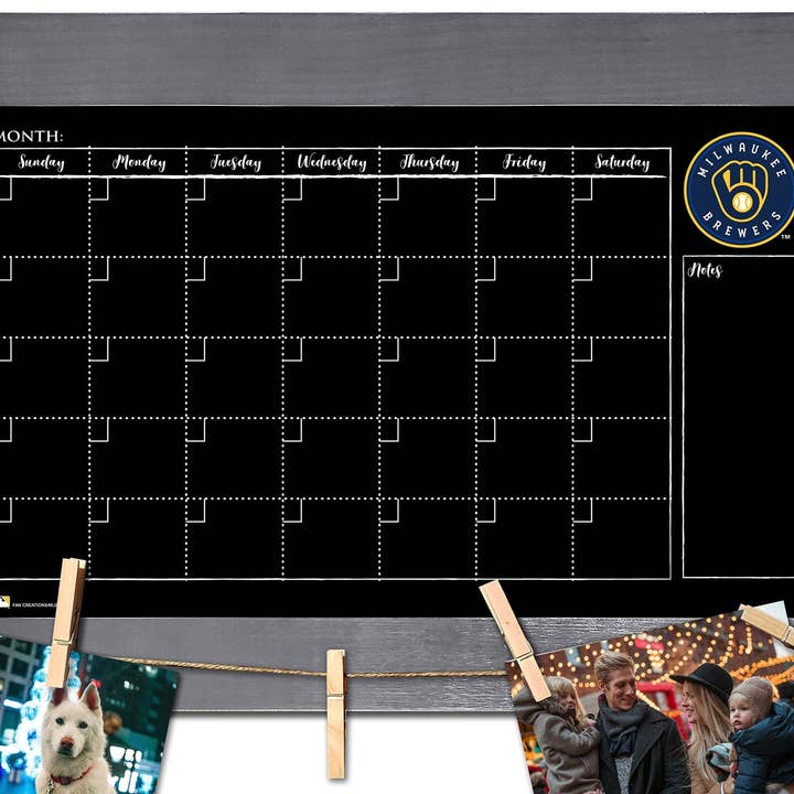 Milwaukee Brewers Månedlig Kridttavle med Ramme & Tøjklemmer for engroshandel hos Fan Creations