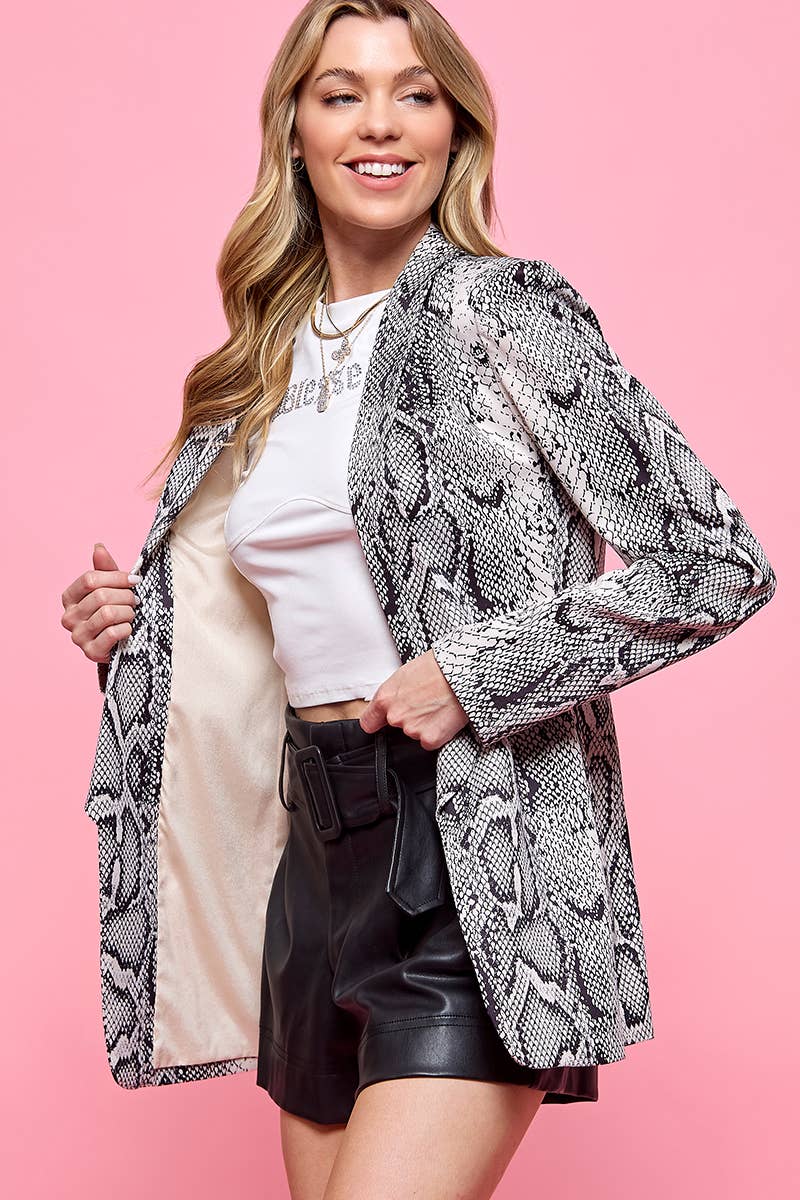 snake snakeskin long sleeve suit coat blazer . for wholesale on Faire2