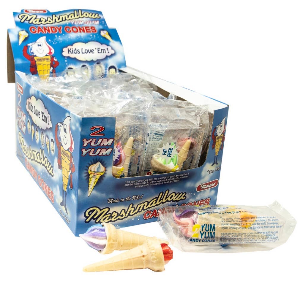 O'Shea's Candies Sweet Shop - Wholesale Marshmallow - Nostalgic Old Fashioned Marshmallow Ice Cream Cones 🍦 🍦2PK