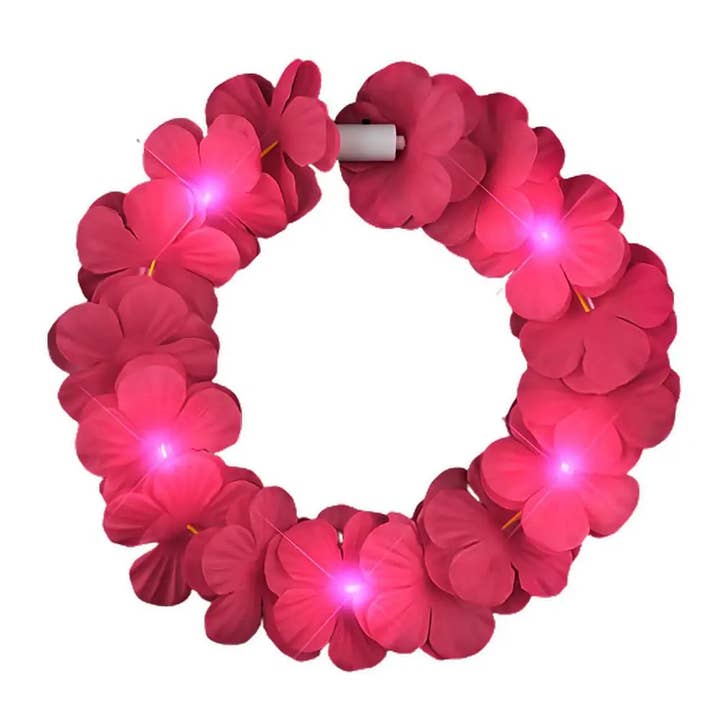 Blinkee.com, LLC – Großhandel Partyhut/Krone – Island Girl Stirnband mit tropischen Blumen und Crown Lei, Rosa1
