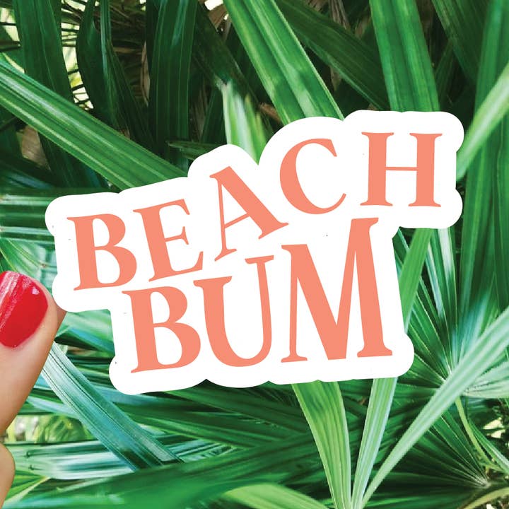 Beach Bum Sticker for wholesale by Bee Beachey Designs