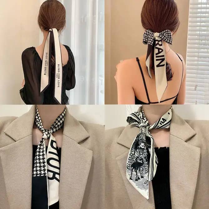 ACCITY - Wholesale Scarf - Women's - FRESH STRIPED LONG TIED SCARF_CWASC0705