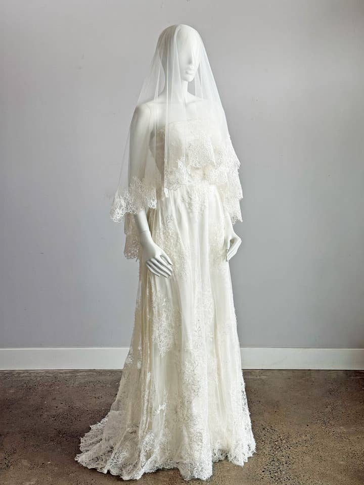 Valentina chantilly lace-edged mantilla veil for wholesale by The Loved One