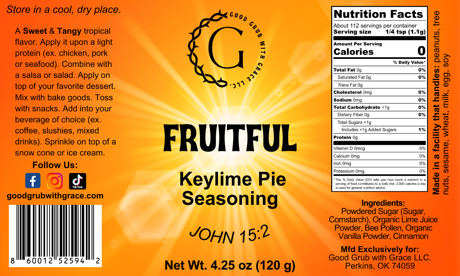 Good Grub with Grace LLC. - Vente Mélanges d'épices séchées - Fructueux7