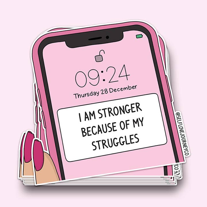 Self Care Positive Affirmation Phone Sticker Water Resistant för wholesale av Selflovejourneyco