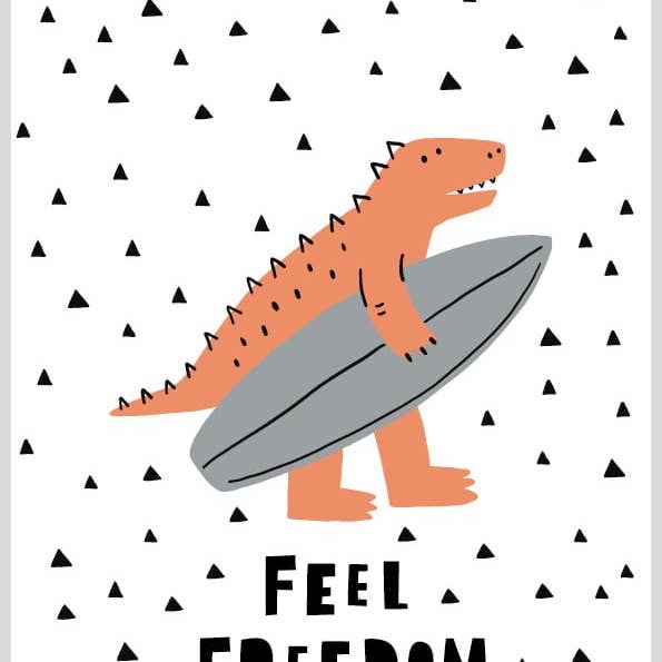 Poster Dino Surfboard for wholesale by Kids Kabinet