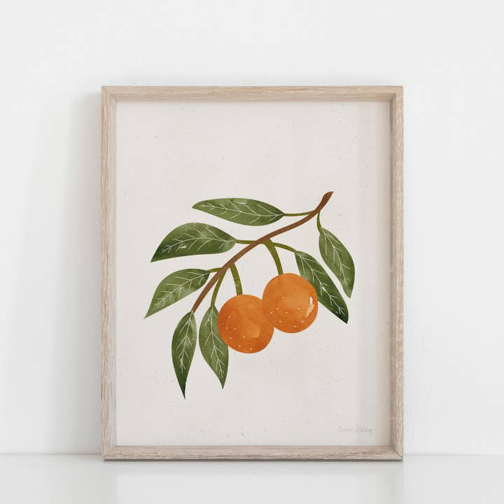 Ramo Laranja Aguarela Wall Art Print por atacado de Rare Bird Co. + Pauline Stanley Studio