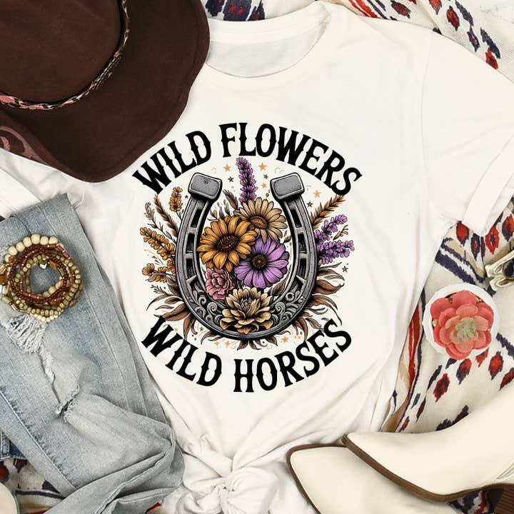 Wild Flowers Wild Horses-Vintage Western for wholesale by Beyoutiful