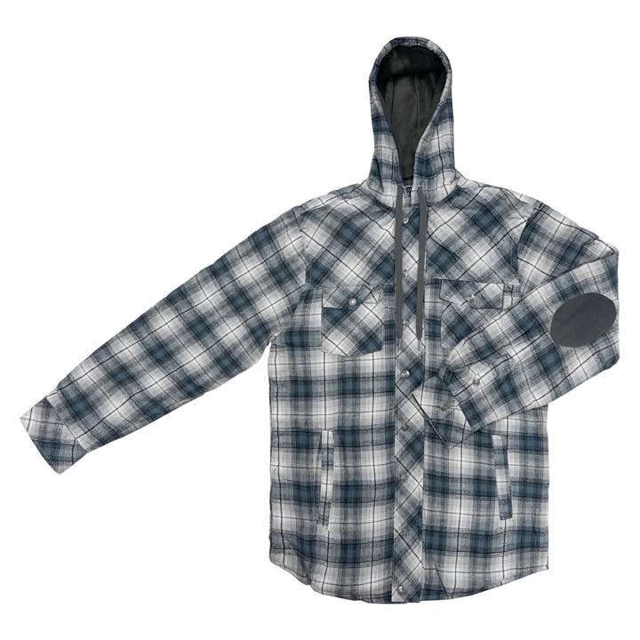 Men's Insulated Lined Flannel Jacket with Hood for wholesale by Grand Sierra
