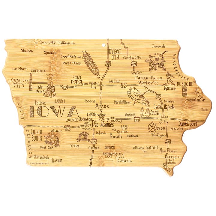 Totally Bamboo - Wholesale Cutting Board - Destination Iowa Cutting Board with Engraved Artwork1