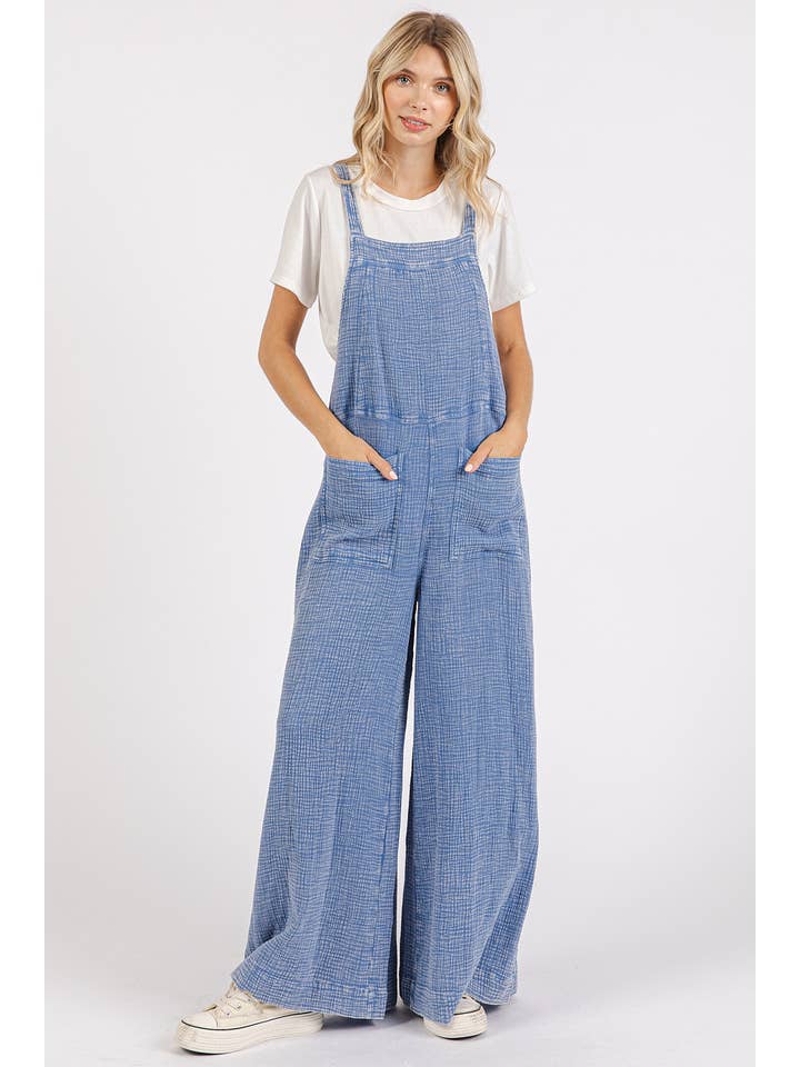 mittoshop - Wholesale Jumpsuit - Women's - MINERAL WASHED WIDE LEG JUMPSUIT