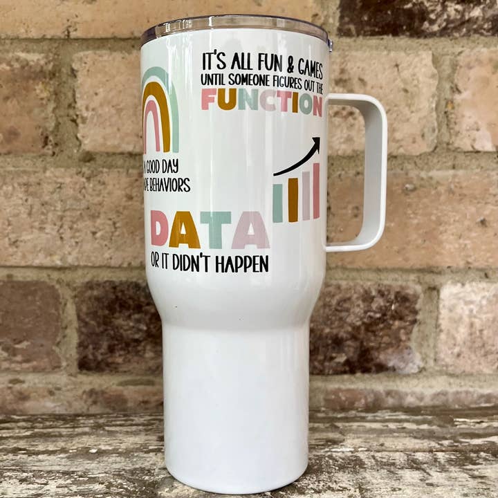 BEHAVIOR TECHNICIAN TUMBLER WITH HANDLE | ANALYST | ABA for wholesale by Shanel's Creations LLC