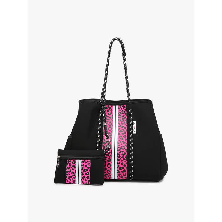 JNC RT (Jen & Co. Outlet) - Wholesale Tote Bag - Women's - M2146STRP Annabella Large Striped Neoprene Tote