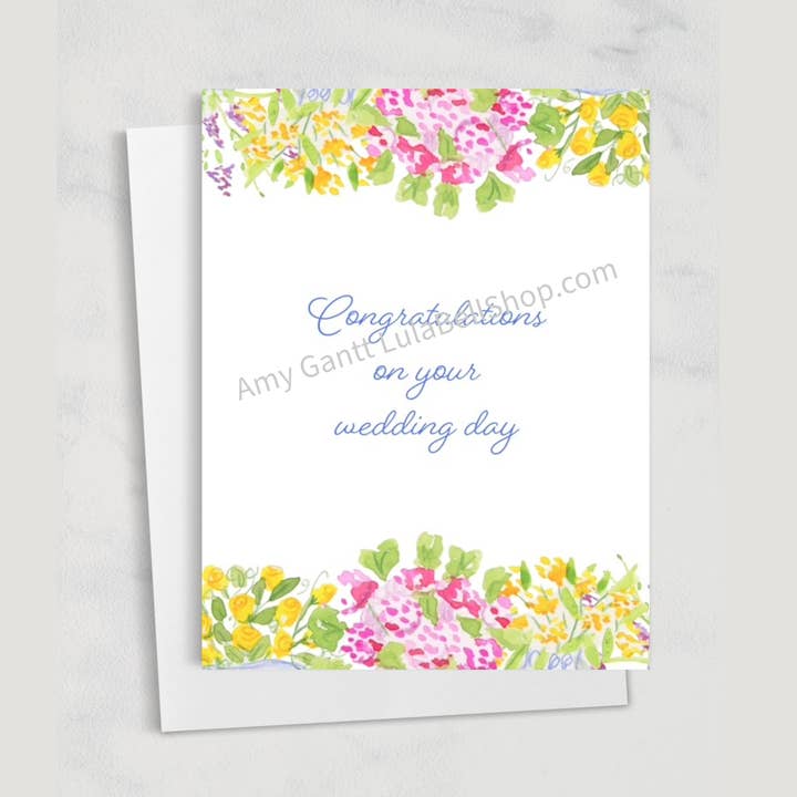 Wedding - Wedding Day Flowers Greeting Card for wholesale by Lula Bell Cards and Gifts