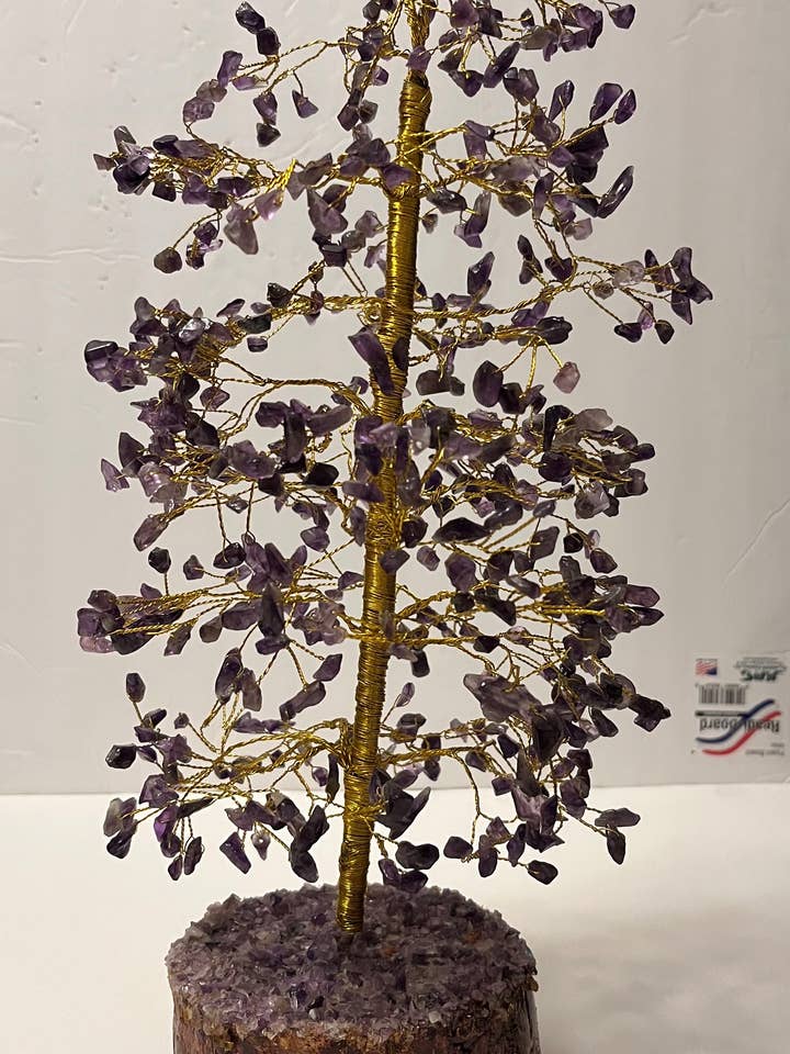 Arbre en cristal d'améthyste (arbre câblé doré à 600 jetons) pour la vente par AmazeU