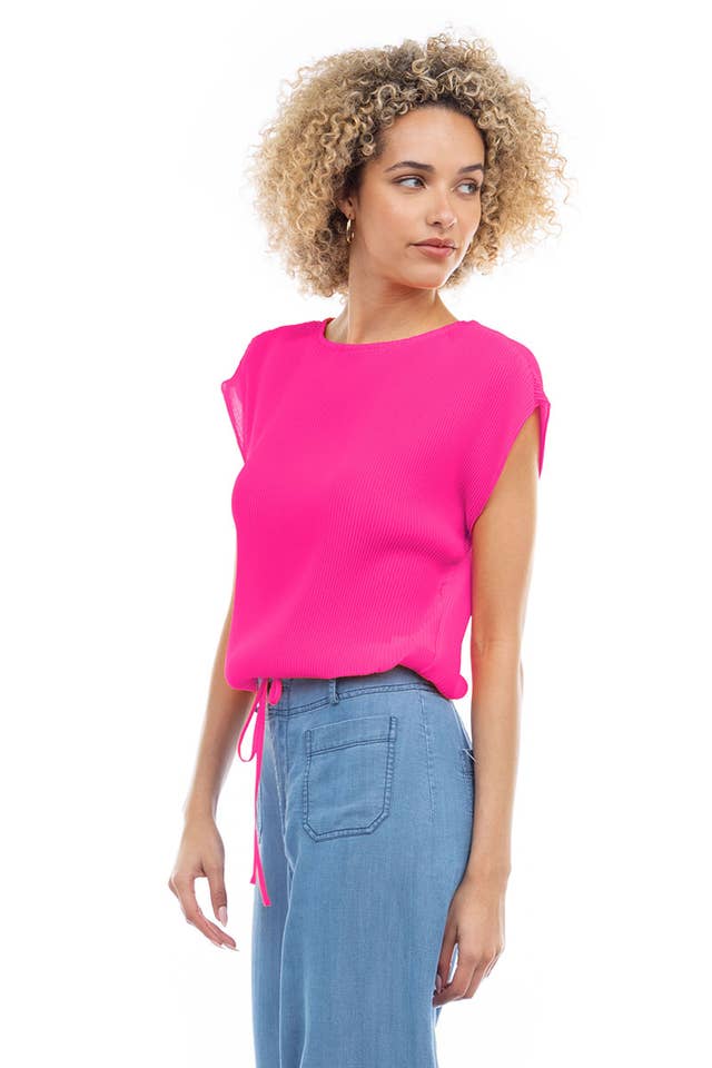 Naked Zebra - Wholesale Blouse - Women's - Plisse Blouse With Elasticized Waist