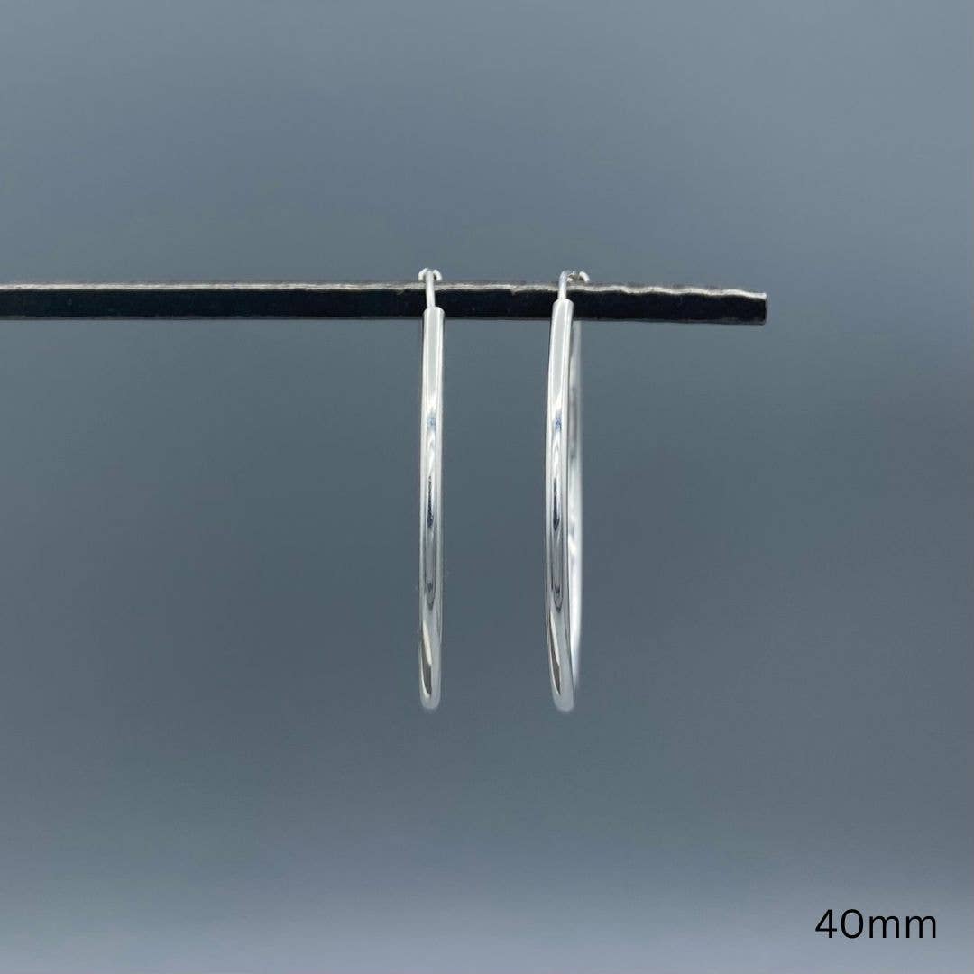 Something Silver - Wholesale Hoop Earrings - 2mm Sterling Silver Endless Hoops5