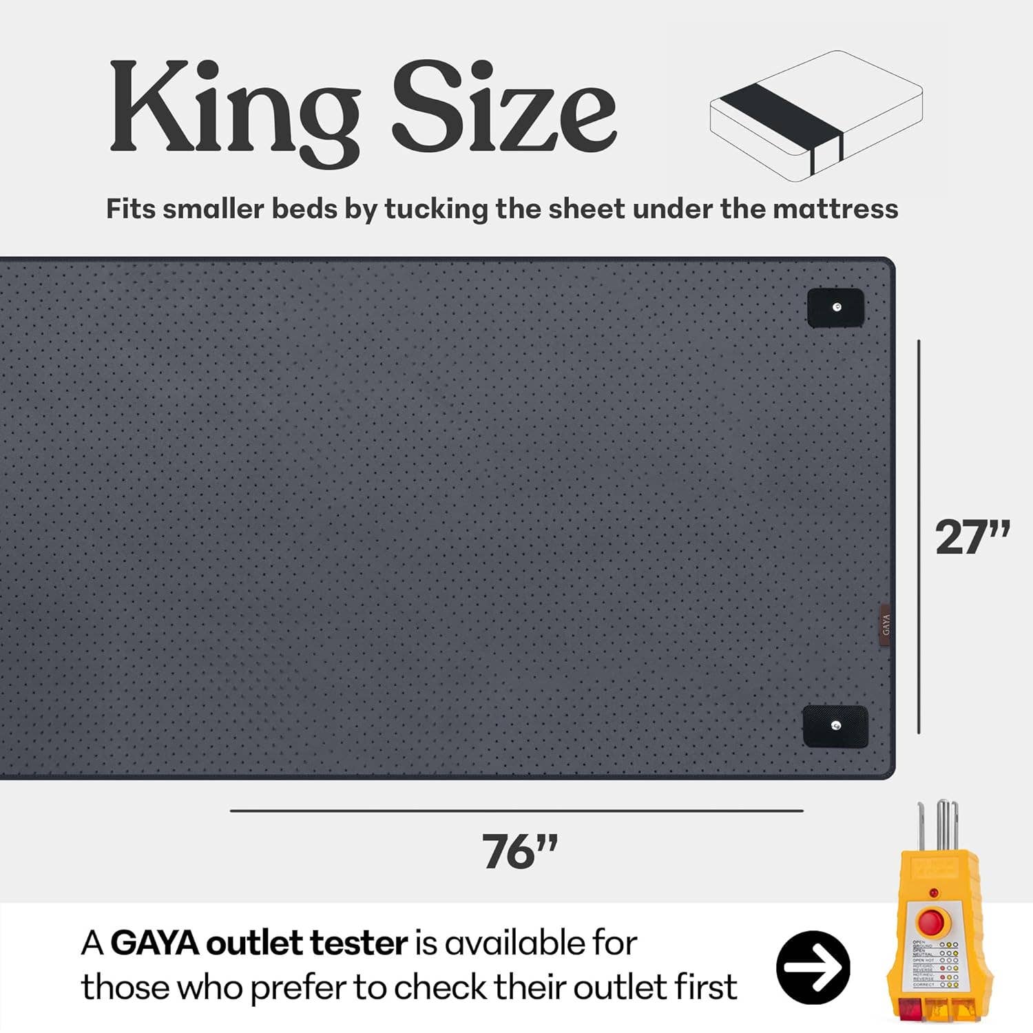 GAYA – wholesale Sänglöpare – Jordningsmatta för säng – Bättre sömn & inflammation, King1
