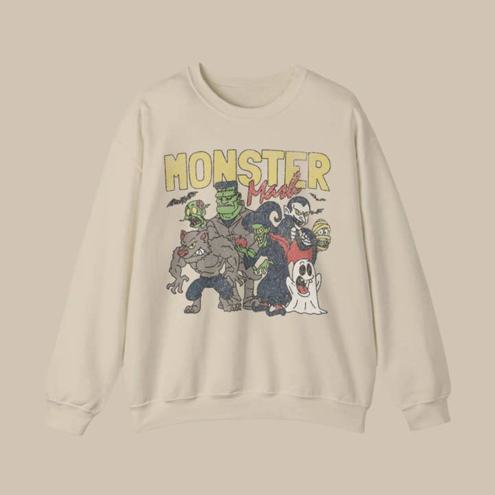 KILLER RETRO - Wholesale Graphic Sweatshirt - Unisex - Vintage Monster Mash Sweatshirt1