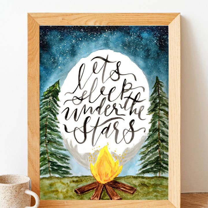 Let's Sleep Under the Stars / 8 x 10 Print for wholesale by Fox and Wild