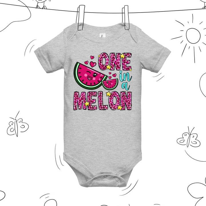 One in a Melon Onesie Maglietta a manica corta per bebè per la vendita all'ingrosso da parte di SUNFLOWER DREAMS BOUTIQUE