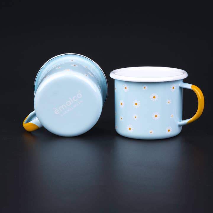 Emalco Enamelware – wholesale Kaffekoppar – 12 oz LJUS MINT EMALJ MUGG | BLOMMOR