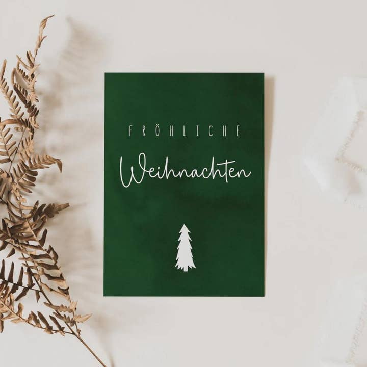 Christmas card - green Christmas tree for wholesale by Tilda&Theo