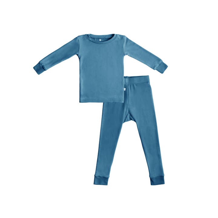 Toddler/Kids Bamboo Pajamas - Ocean Blue for wholesale by Dreamland Baby