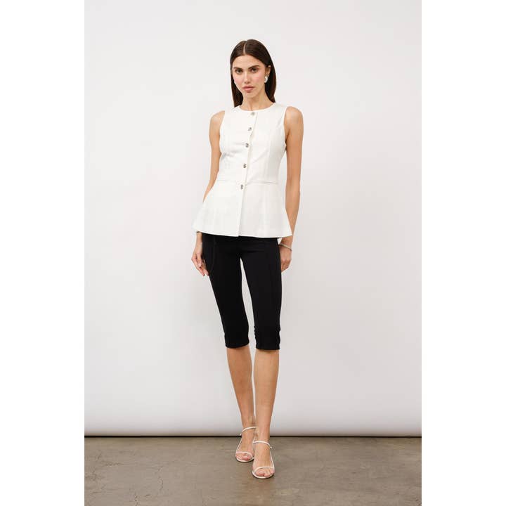 WHITE Kennedy Fitted Vest for wholesale on Faire