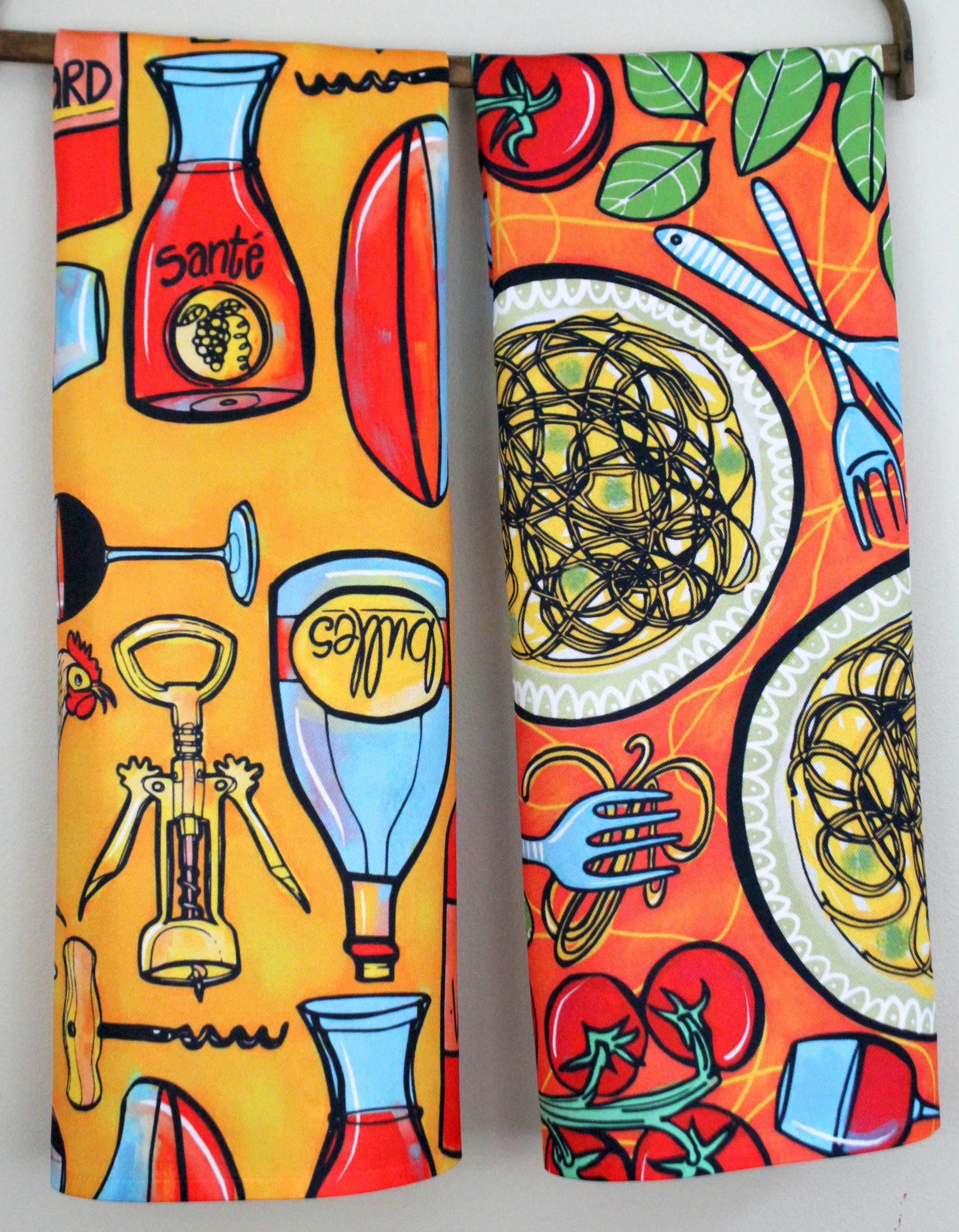 Atelier Vero Wholesale – Großhandel Geschirrtücher – Wine and Chickens Geschirrtuch, lustiges und farbenfrohes Küchentuch4