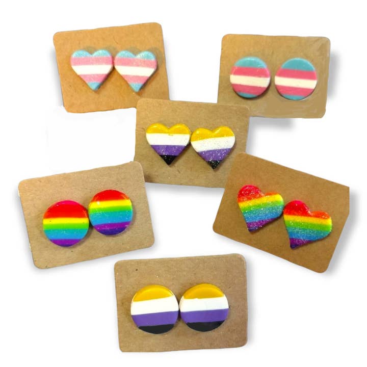 Pride Stud Earrings for wholesale by The Crafty Queer