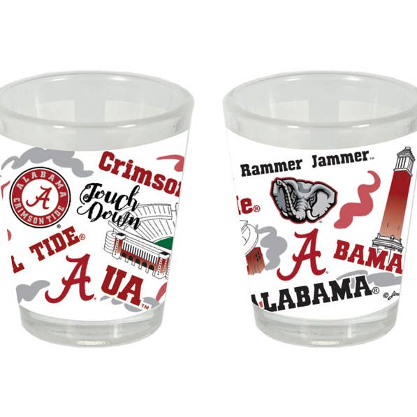 Alabama Crimson Tide Shotglass Campus Symbols for wholesale by Jenkins Enterprises