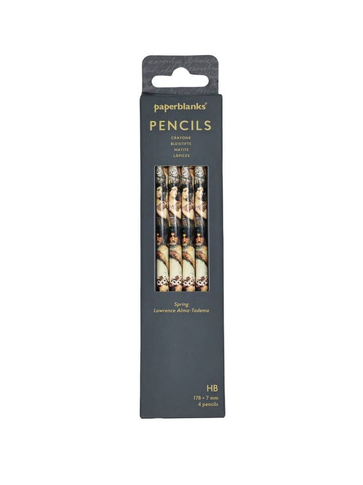 Paperblanks Spring Lawrence Alma-Tadema 4-Pack Pencils for wholesale by Chronicle Books