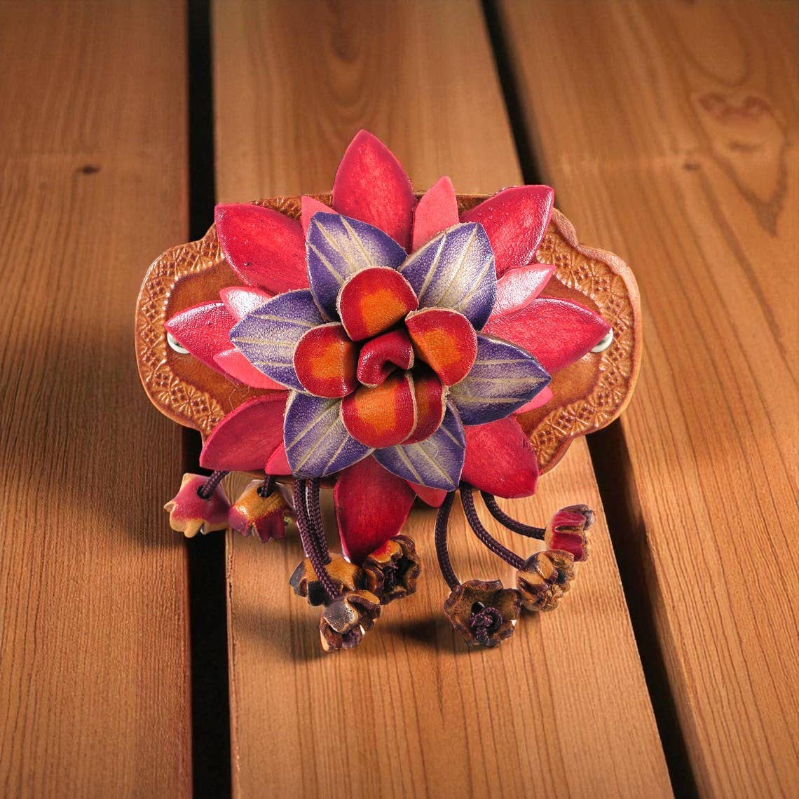 Sunflower Handmade leather inc - Wholesale Barrette - Women's - Handmade Leather Hair Barrette G6341