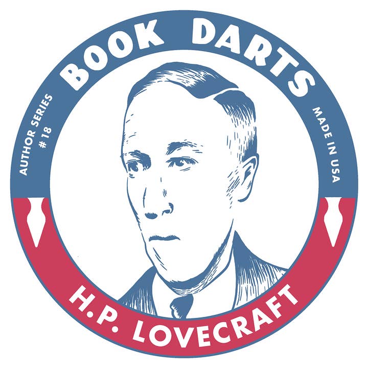 Tin Book Dart - Série de Autor #18 - H.P. Lovecraft por atacado de Book Darts