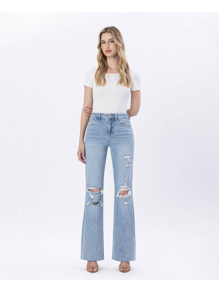 JET LAG 90'S VINTAGE SUPER HIGH RISE FLARE JEANS LV1426 for wholesale on Faire2