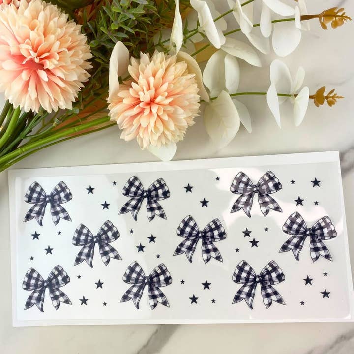 Schwarze und weiße Bögen | 16 oz UV DTF Wrap für den Großhandel von HKS Custom Designs