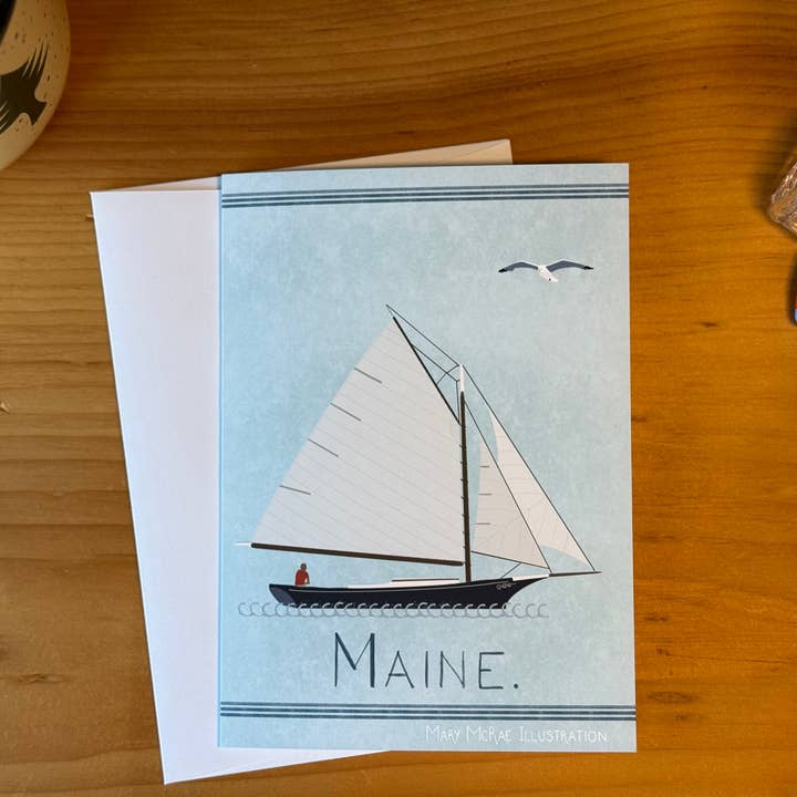 Sloop d'amitié du MAINE pour la vente par Mary McRae Illustration